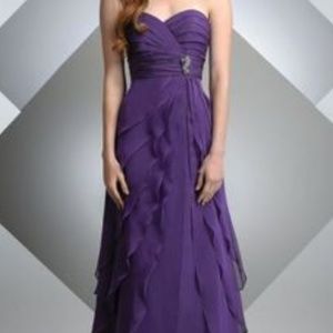 Bari Jay Long Gown with Layered Ruffles